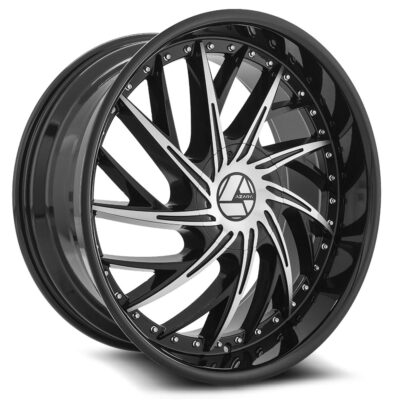 AZA-516 - 6x135/6x139.7, Gloss Black & Machined, 16, 22, 6, 9.5