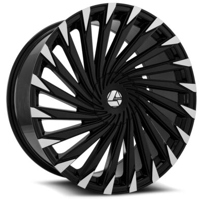 AZA-501 - 5x108/5x120, Gloss Black & Machined, 38, 22, 5, 8.5