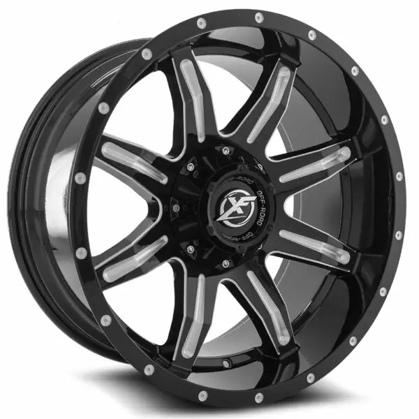 XF-215 - 5x127/5x135, Gloss Black & Milled, 12, 20, 5, 9