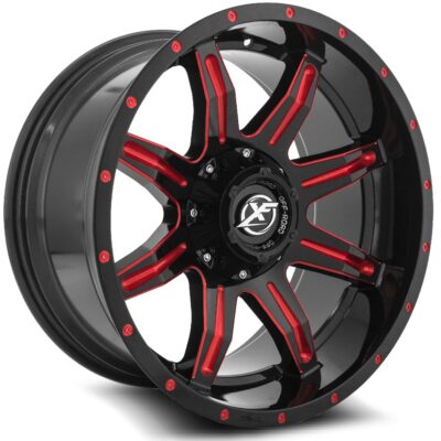 XF-215 - 6x135/6x139.7, Gloss Black & Red Milled, -44, 24, 6, 12